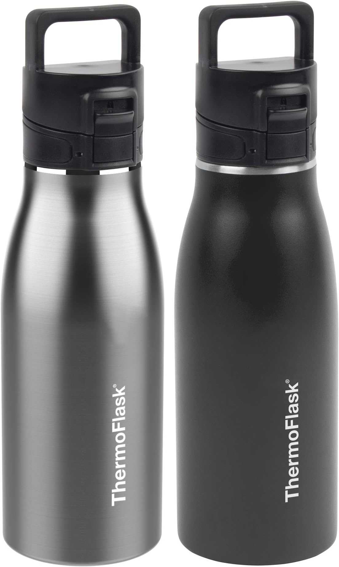 ThermoFlask Travel 17oz FlipLock Mug 2pack (Onyx/Steel)