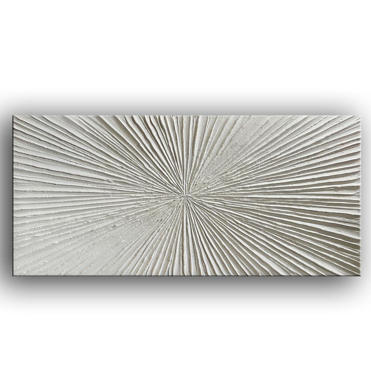 YaSheng Art - White Thick Texture Abstract Wall Art Oil Painting Hand-Painted Minimalist modern Art Paintings Home Living room Room Dining Room