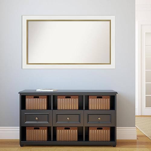 Miniatura 5 de Amanti Art Espejo personalizado, espejo de baño de oro blanco, espejo de pared o espejo de tocador de baño sobre el fregadero (28.25 x 49.25