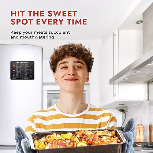 Miniatura 7 de Levain & Co Imán de temperatura de carne - Carne de res, aves de corral, pescado y cerdo Tabla de cocina - Horizontal - Imán de temperatura de carne