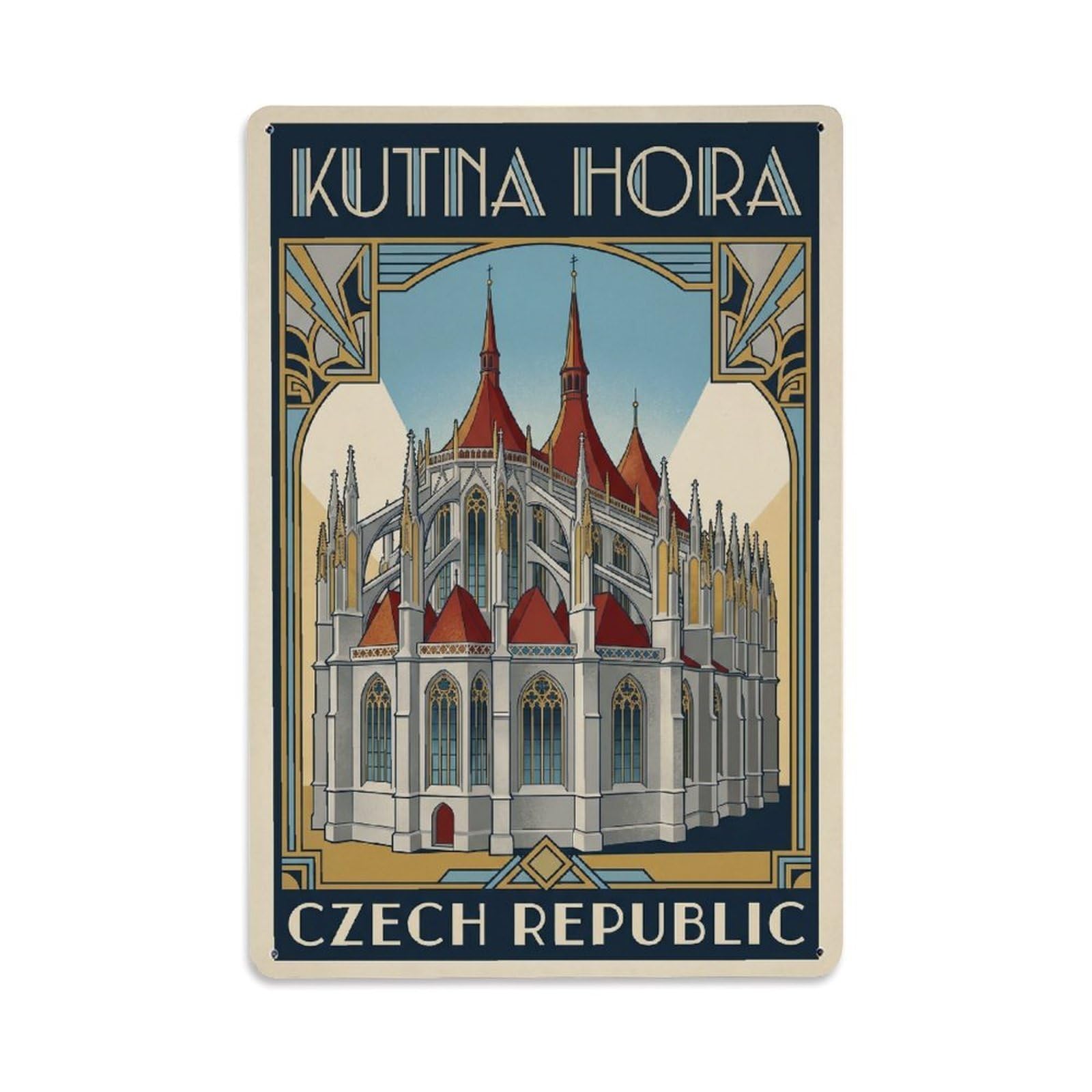 Travel Czech Republic Kutna Hora Retro Metal Tin Sign