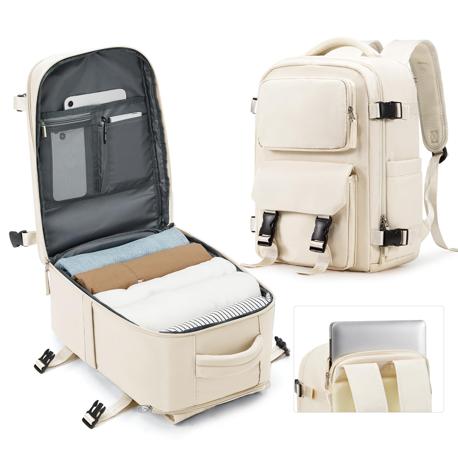 SZLX Zaino da viaggio grande da donna da viaggio zaino da escursionismo sportivo da esterno impermeabile zaino da scuola casual laptop da 14 pollici con porta di ricarica USB scomparto per scarpe
