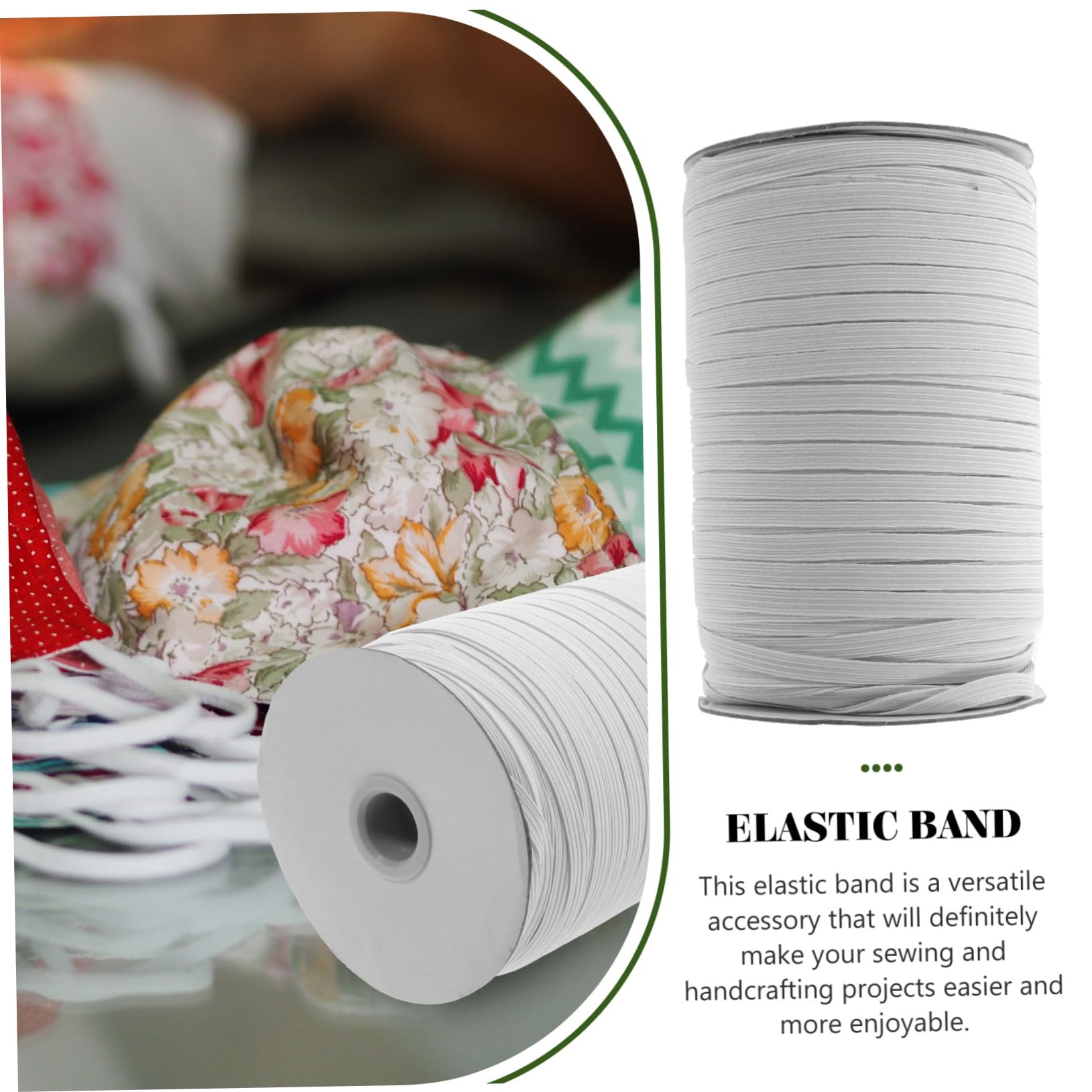 Banda Elástica para Coser de Color Claro de 6mm, 1 Rollo de 180 M