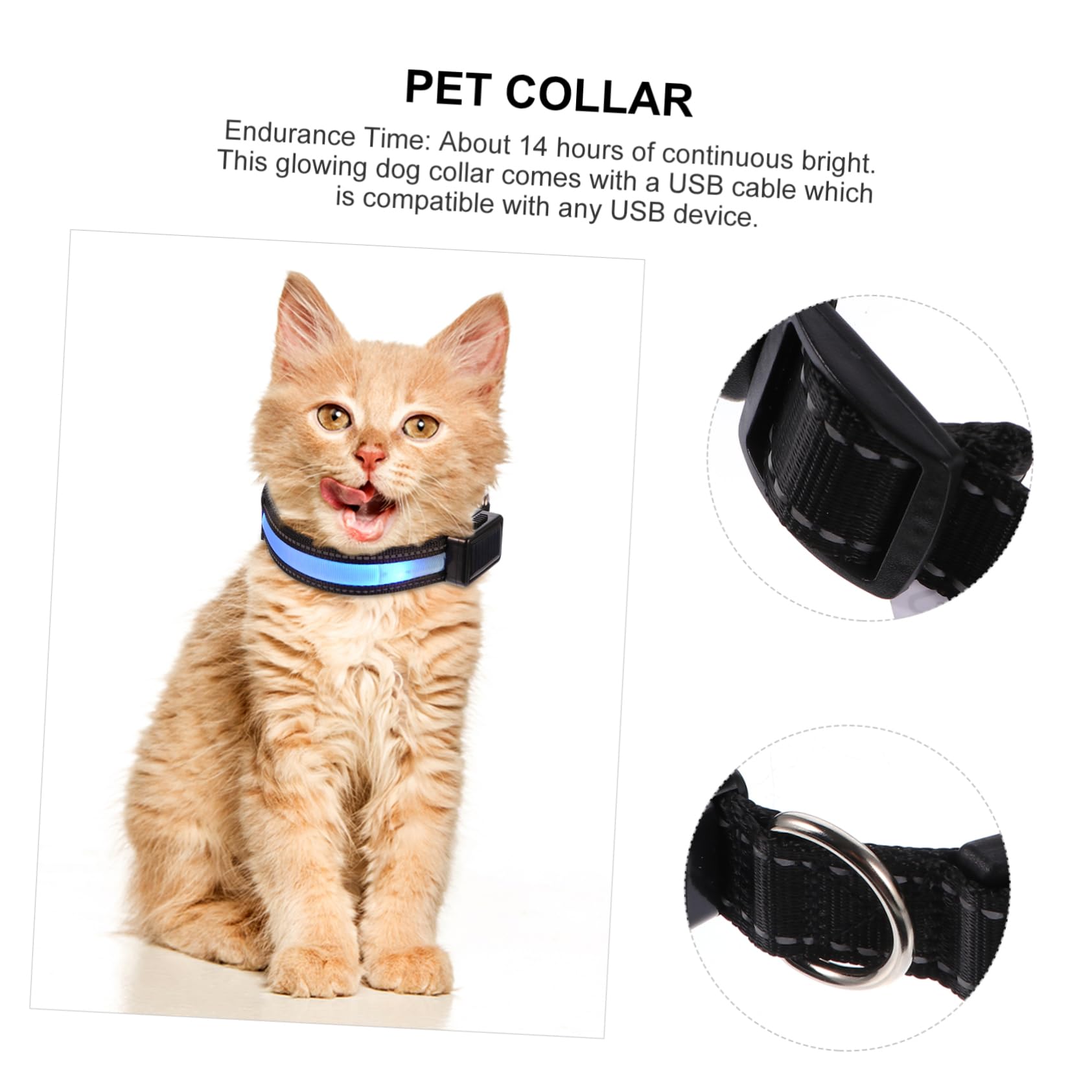 Kisangel 3ensembles Collier LED pour Chien USB Rechargeable Collier Lumineux avec Boucle De Libération pour Promenades Nocturnes Compatible avec Petits Et Chiens