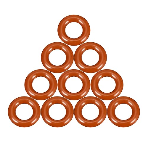 10 piezas Juntas tóricas de silicona rojas de 0.433 in de diámetro exterior de 0.244 in de diámetro interior, 0.094 in de ancho, junta métrica de