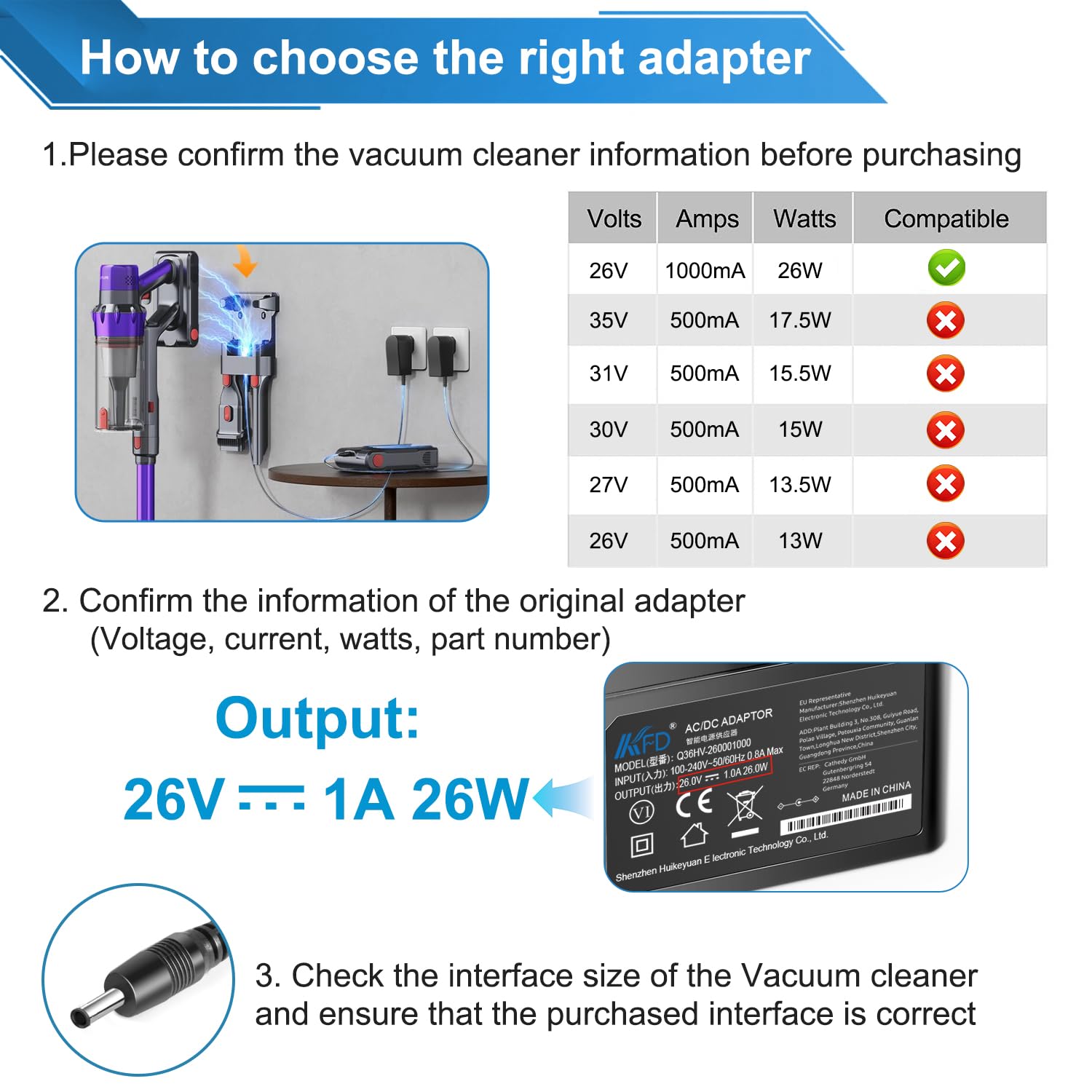 Guy-Tech Adattatore AC/DC Compatibile Con IHome IP49 IP49BRE IP49bk IP49BZC Altoparlante Ricaricabile Alimentatore Cavo Caricatore Spina EU - Foto 8