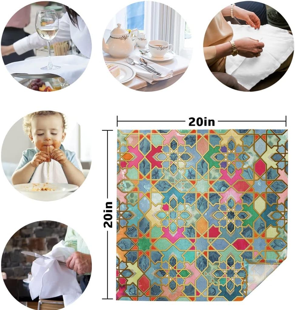 Colorful Table Napkins Cloth Set Handkerchief Wedding Party Placemat Banquet Tea
