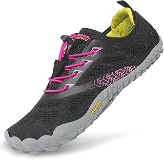 Barefoot-Schuhe für Damen und Herren, zum Trainieren, für Wanderungen auf felsigem Gelände, für zu Hause und im Freien, atmungsaktiv, mit breiter Zehenkappe und flacher Sohle, schwarz (nero fumoso