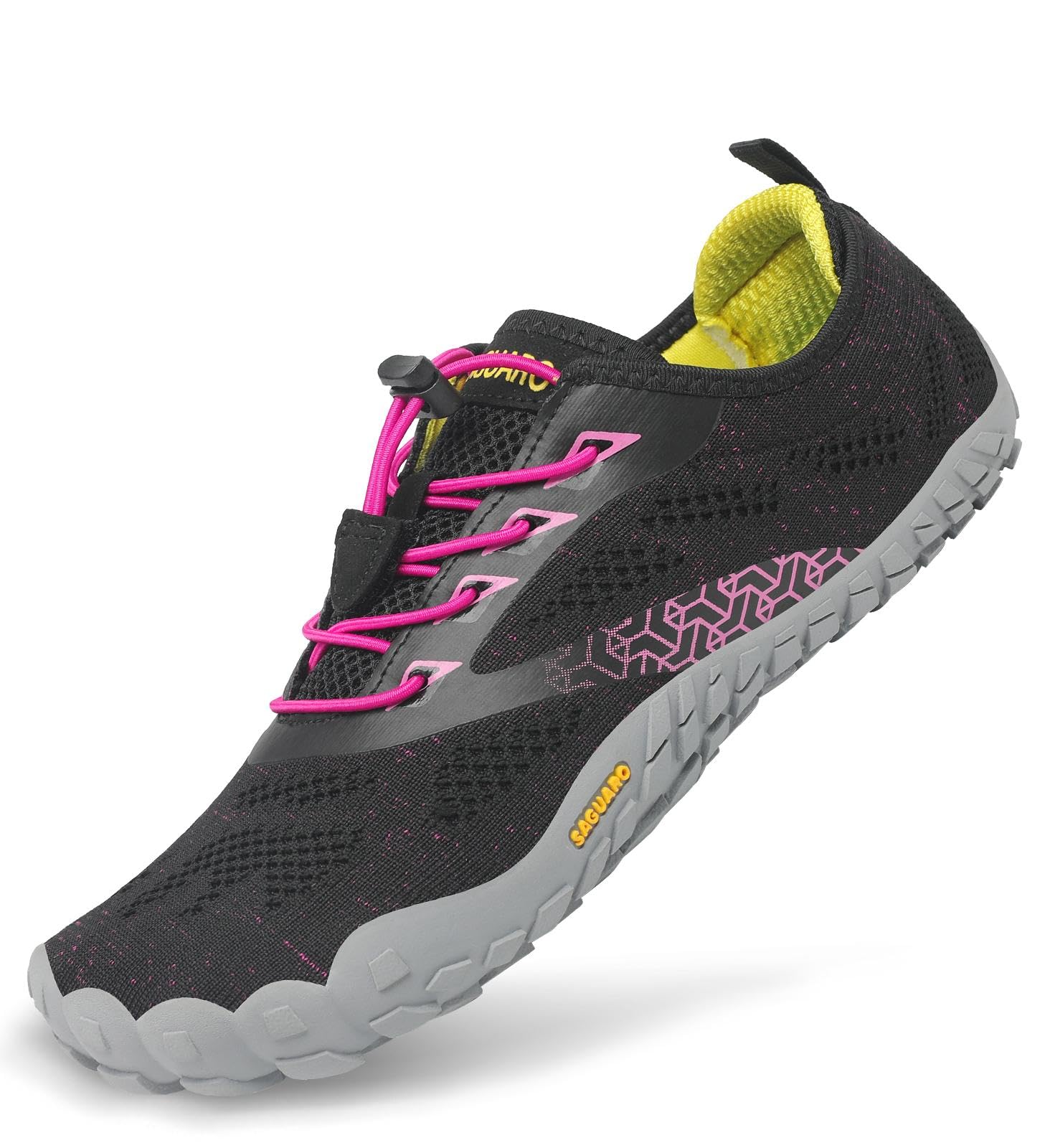 Barefoot-Schuhe für Damen und Herren, zum Trainieren, für Wanderungen auf felsigem Gelände, für zu Hause und im Freien, atmungsaktiv, mit breiter Zehenkappe und flacher Sohle, schwarz (nero fumoso