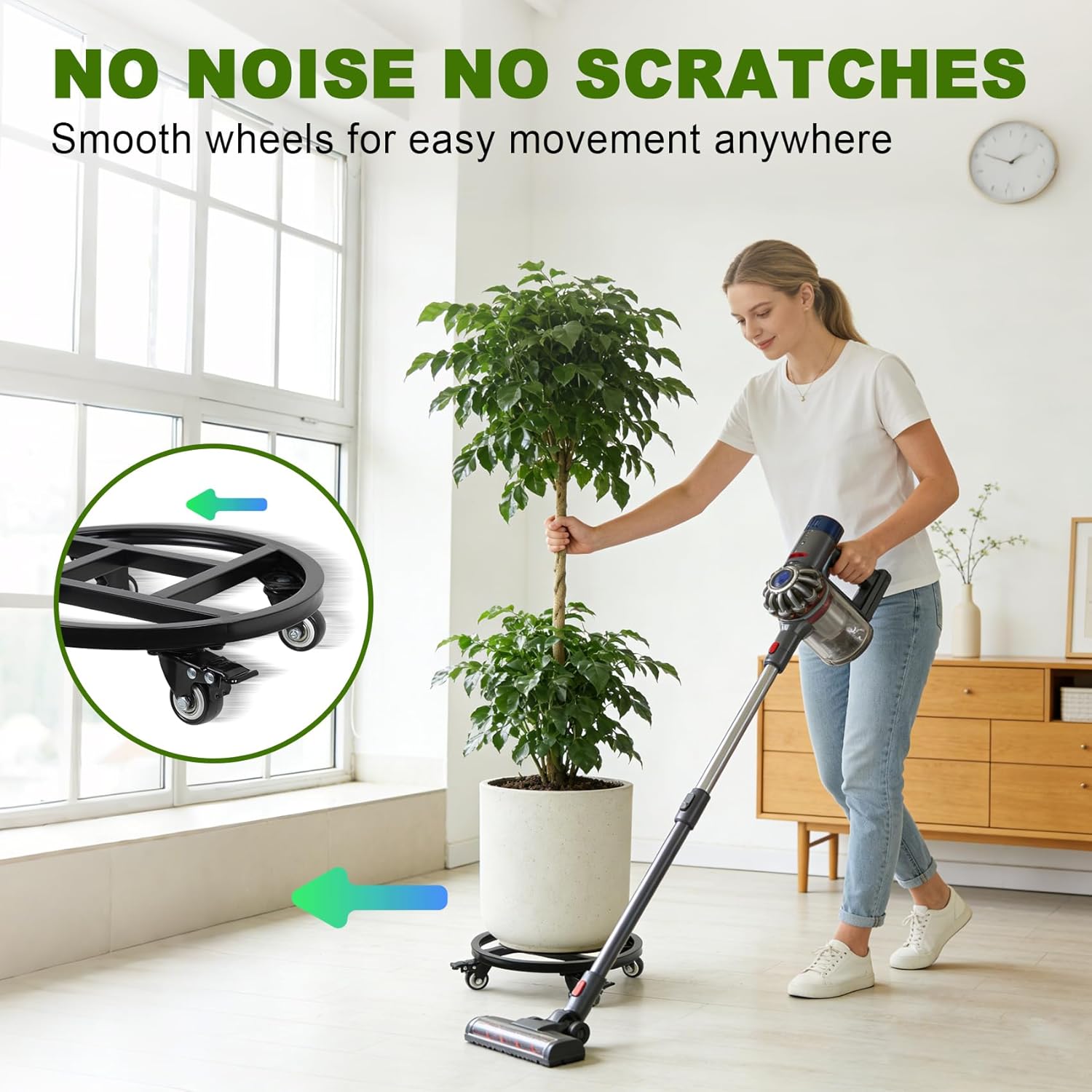 12 Inch Plant Caddy with Wheels, 2Pack Heavy Duty Plant Stand with Wheels, Metal Rolling Plant Stands for Pots Planter Holds Up to 400Lbs