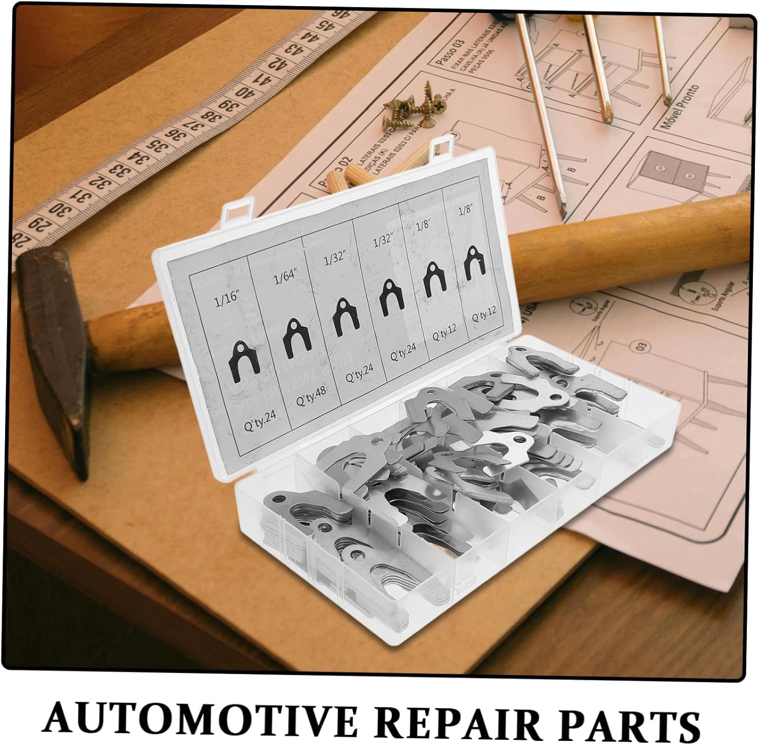 144pcs Auto Alignment Shim Set Shims for Precise Vehicle Body Alignment Durable Reusable Easy Tool Installation for Various Car Models