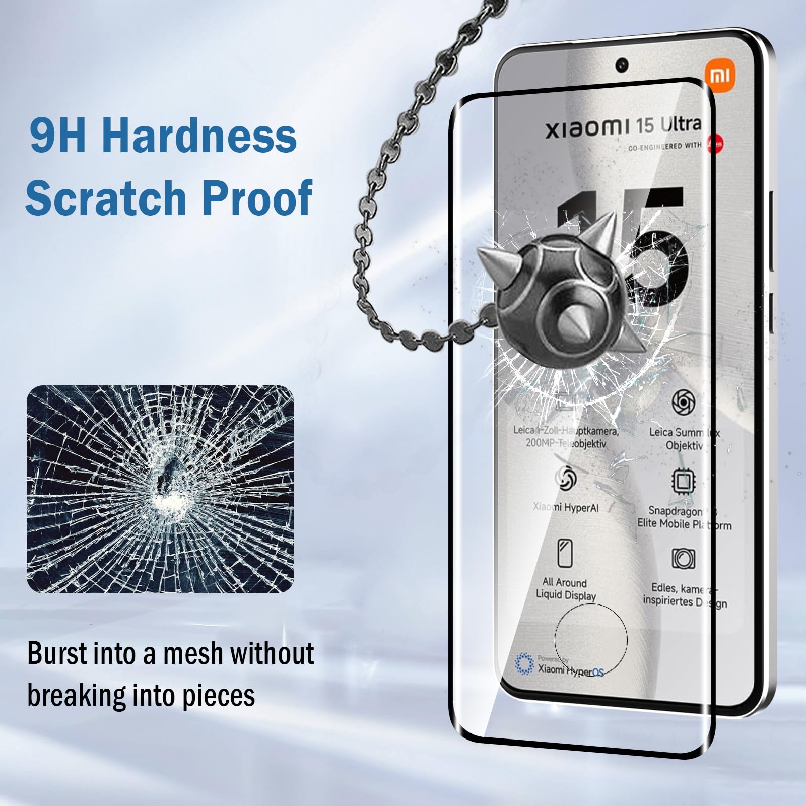 Vanrain 2 2 Piezas Protector De Pantalla Para Xiaomi 15, Cristal Vidrio Templado Con Marco De Instalación Y Protector De Lente De Cámara