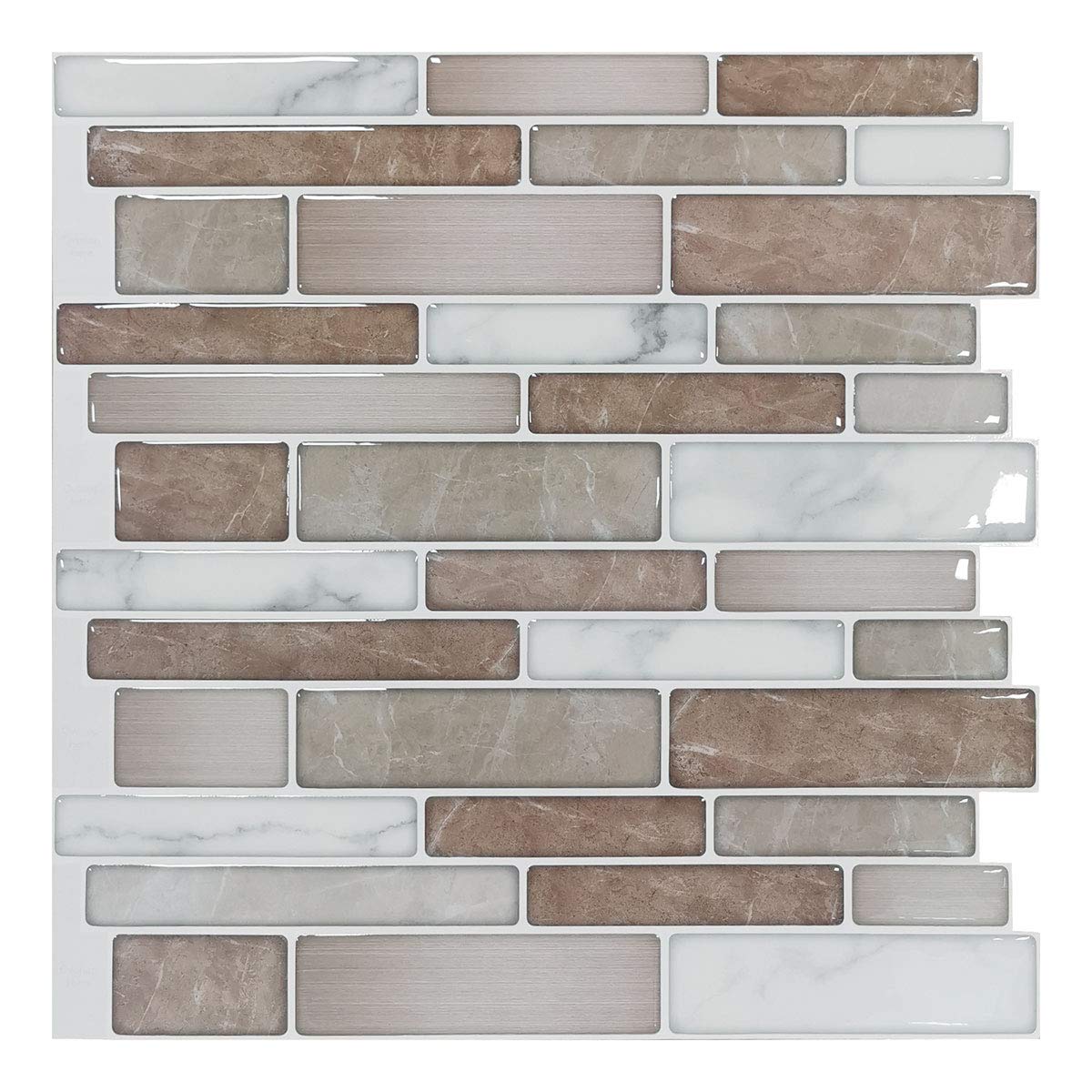 Art3d 10Sheet Premium Stick On Kitchen Backsplash Tiles, 12"x12" Peel