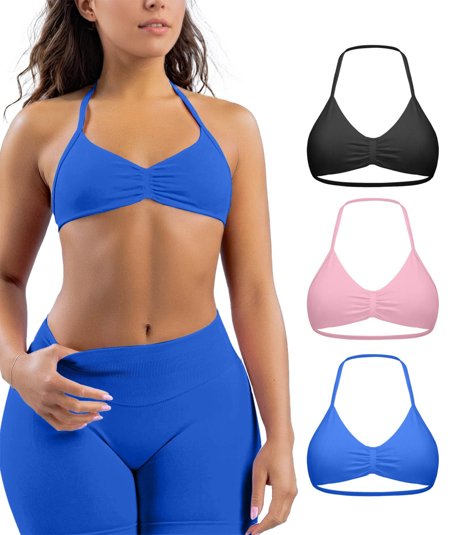 Comper Strappy Halter Bra 3-Pack
