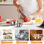 Mixing Bowls Set of 5 Piece Stainless Steel Nesting Bowls Stackable Chef Mixing Bowl with Internal Measurement Marks, for Space Saving Storage Kitchen Baking Cooking Prepping (4.5, 3, 2, 1.5, 0.7 QT)