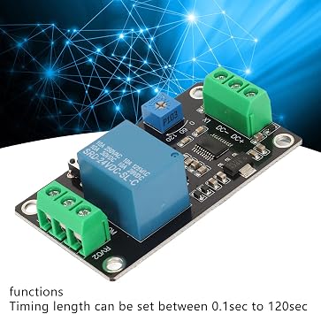 Time Delay Relay Module, Timer with Trigger Delay Function, Self Locking Delay Switch for Industrial Control (DC24V)