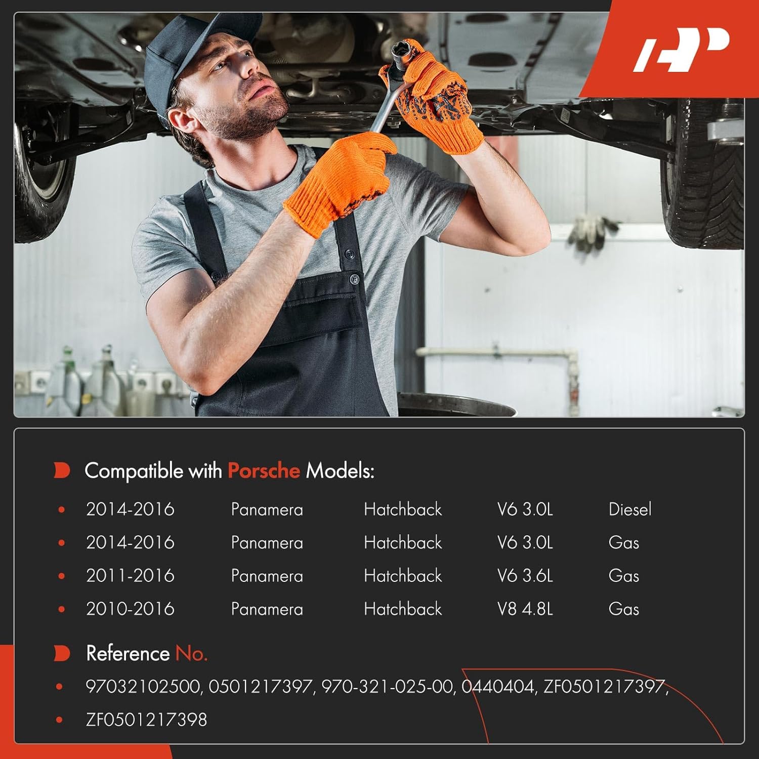 A-Premium Transmission Oil Pan with Drain Plug Compatible with Porsche Panamera 2010-2016, 3.0L 3.6L 4.8L