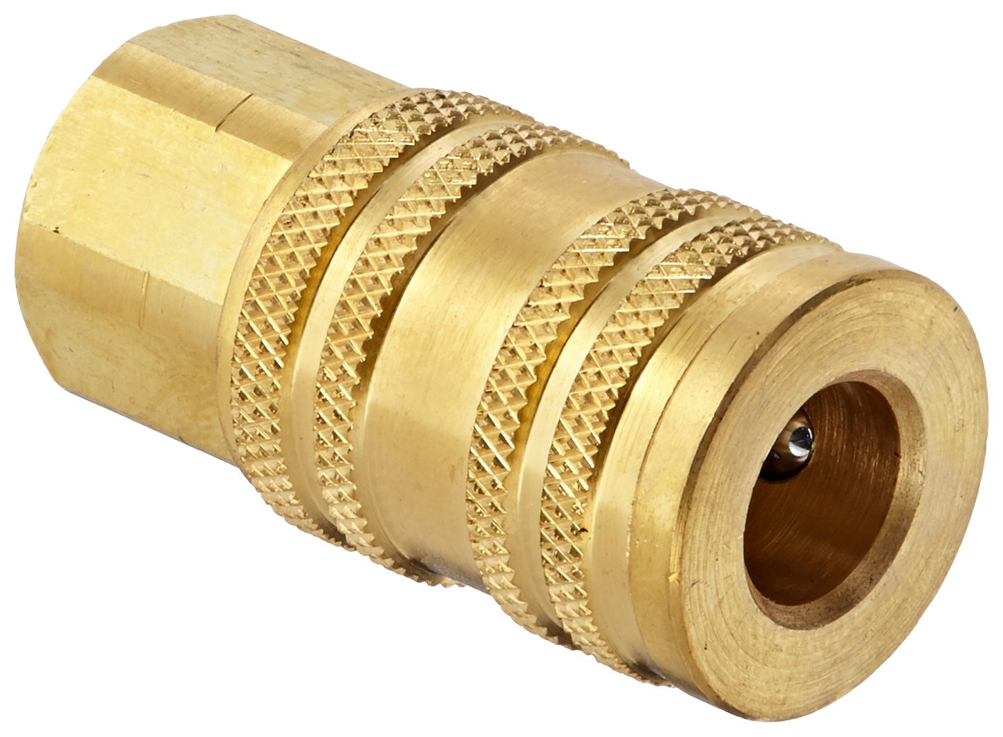 DixonValve 2MF2-B Brass Manual ARO Interchange Pneumatic Fitting, Socket, 1/4" Coupler x 1/4" - 18 NPT Female Thread