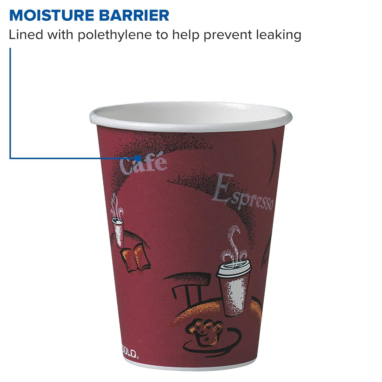 Solo 412SIN-0041 12 oz Bistro SSP Paper Hot Cup (Case of 1000) - Image 4