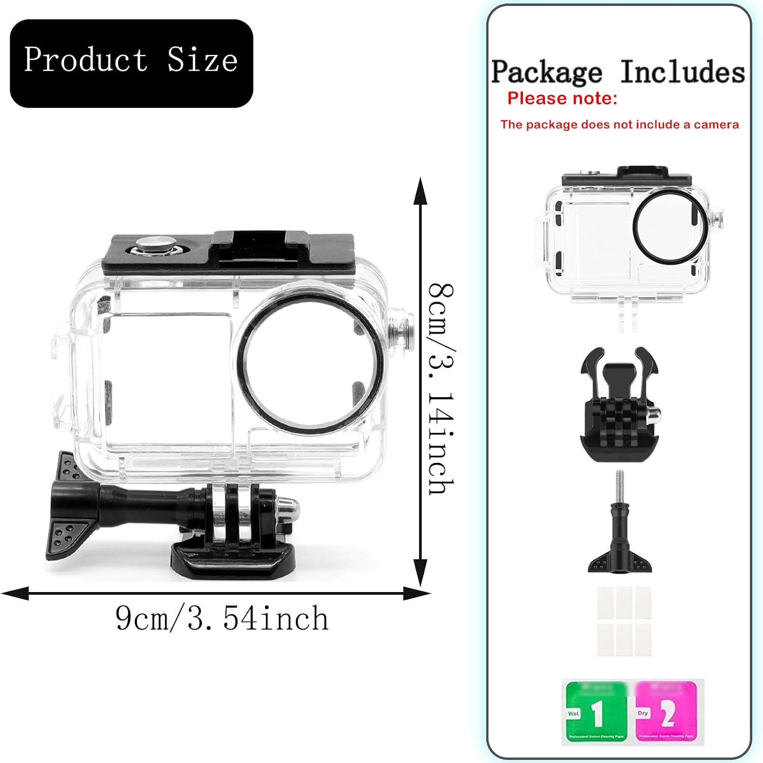 PCTC 45M(148ft) Waterproof Case for DJI Osmo Action5 Pro, Accessories for DJI Osmo Action5 Pro/4/3 Waterproof Case,Protective Underwater Dive Housing Shell with Bracket Accessories