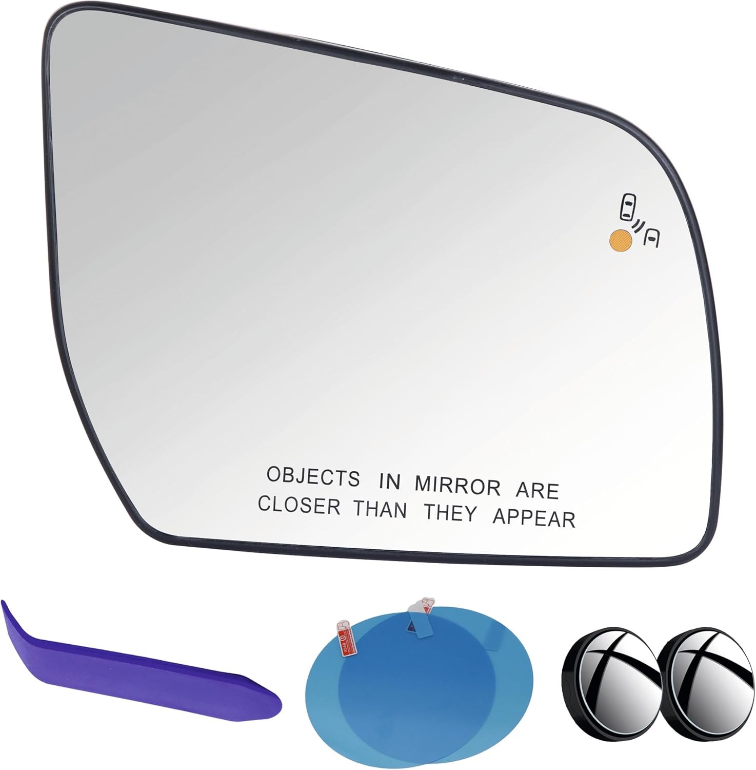 EAP Passenger Side Mirror Glass Compatible with Ford Ranger 2019-2023, Heated with Blind Spot, KB3Z17K707F KB3Z17K707D