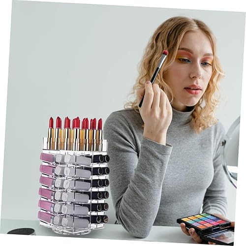 Miniatura 3 de Beatifufu 1 soporte giratorio de acrílico para lápiz labial, organizador de maquillaje desmontable para escritorio, solución de almacenamiento