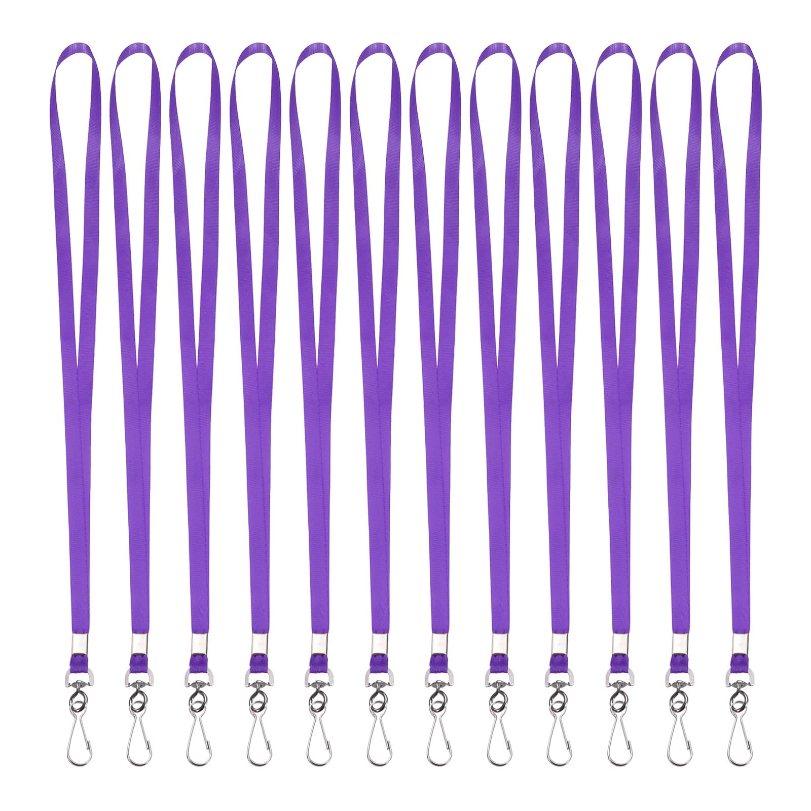 PATIKIL 25Pcs Lanyards Bulk, 47cm Badge Lanyard Neck Nylon with Clasp for ID Badge Keys Worker Name Tag Wallet Cruise Phone Events Office, Purple