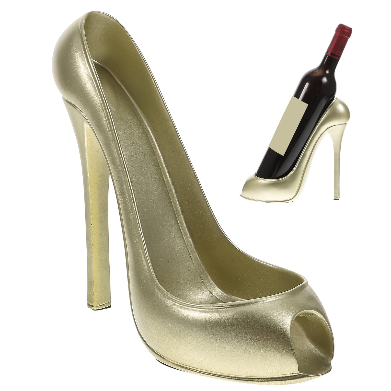 Porte-bouteille de vin design talon haut or support bouteille table salon