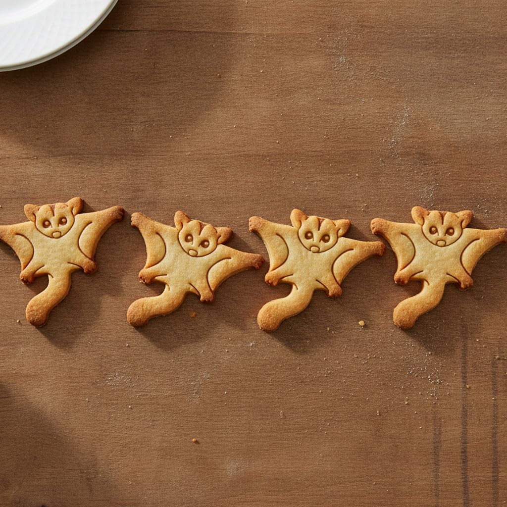 BAKERLOGY Set of 2 Sugar Glider Cookie Cutters (Flying & on Tree) - Cute Marsupial Design for Cookies, Fondant, Clay, Australian Wildlife Animal Theme image 5