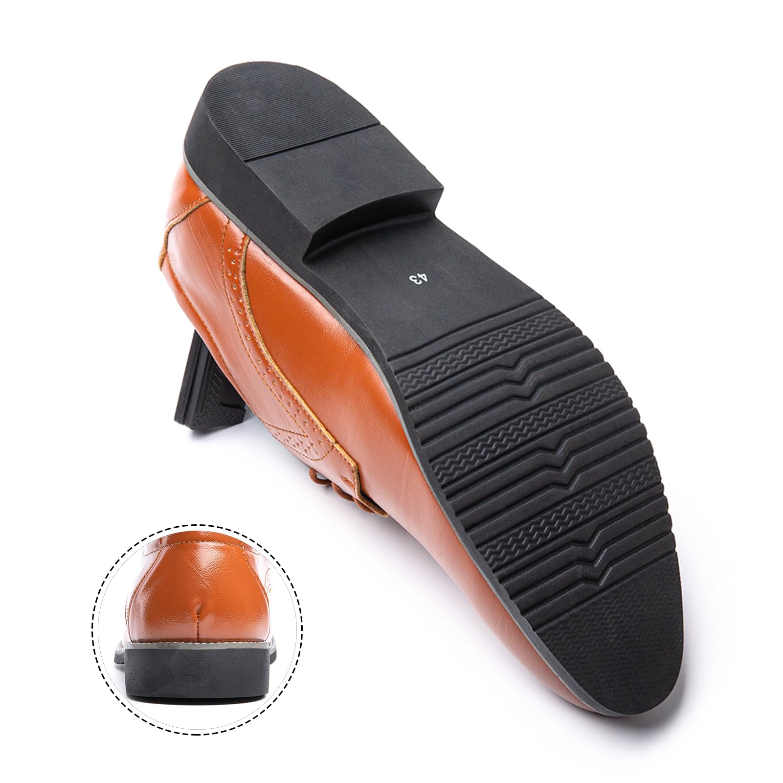 Hitmars Scarpe Stringate Uomo Derby Scarpe Oxford Pelle Verniciata Elegante Scarpe Basse Business Formale Classico Nero Blu Marrone Khaki EU37-EU48