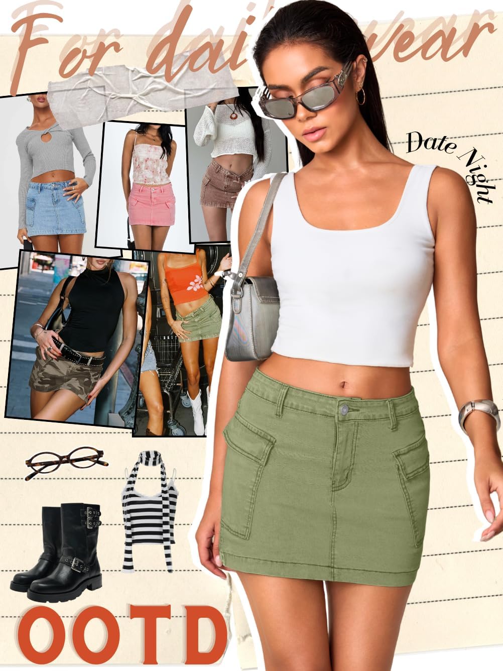 Women Sexy Multi Color Cargo Denim Mini Skirt,Low Rise Stretchy Bodycon Short Jean Skirts,Club Concert Casual Outfits