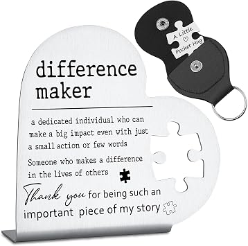 Difference Maker Gifts for Women, Men, Thank You Appreciation Gifts For Coworker, Mentor, Boss, Leader, Colleague, Volunteer, Nurse, Doctor, Manager, Director Decorative Signs Plaques GDW27