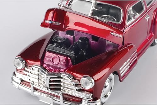 Miniatura 5 de 1948 Chevy Aerosedan Fleetline rojo - Motormax Premium American 73266 - Coche modelo fundido a presión a escala 124