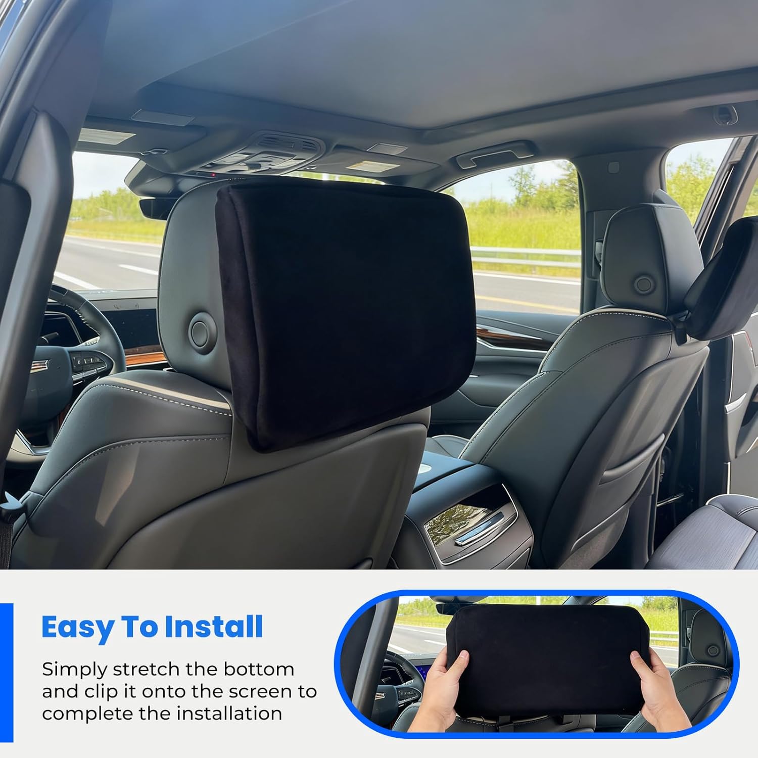 2-Pack Neoprene Screen Protectors Compatible with Chevy Tahoe/Suburban/GMC Yukon 2021-2025, Anti-Scratch Rear Seat Entertainment Screen Cover Protective Padded Cover Fit for Cadillac Escalade