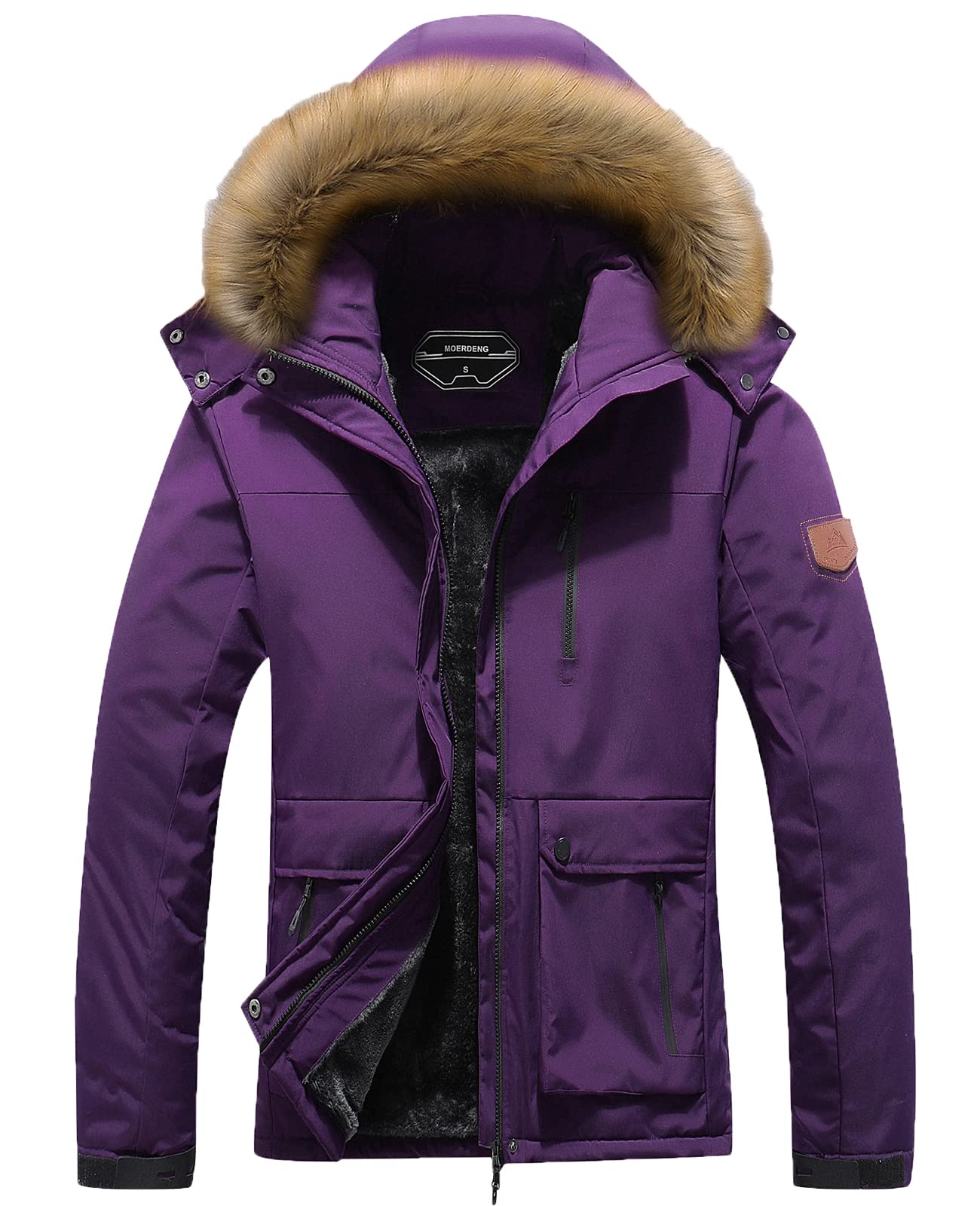 MOERDENG Women's Waterproof Ski Jacket Winter Warm Hooded Snow Coat