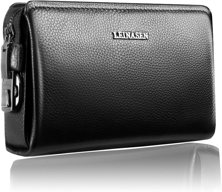 Men's PU Leather Clutch Wallet Purse Handbag Business Organizer Long Holder Password Lock Bag