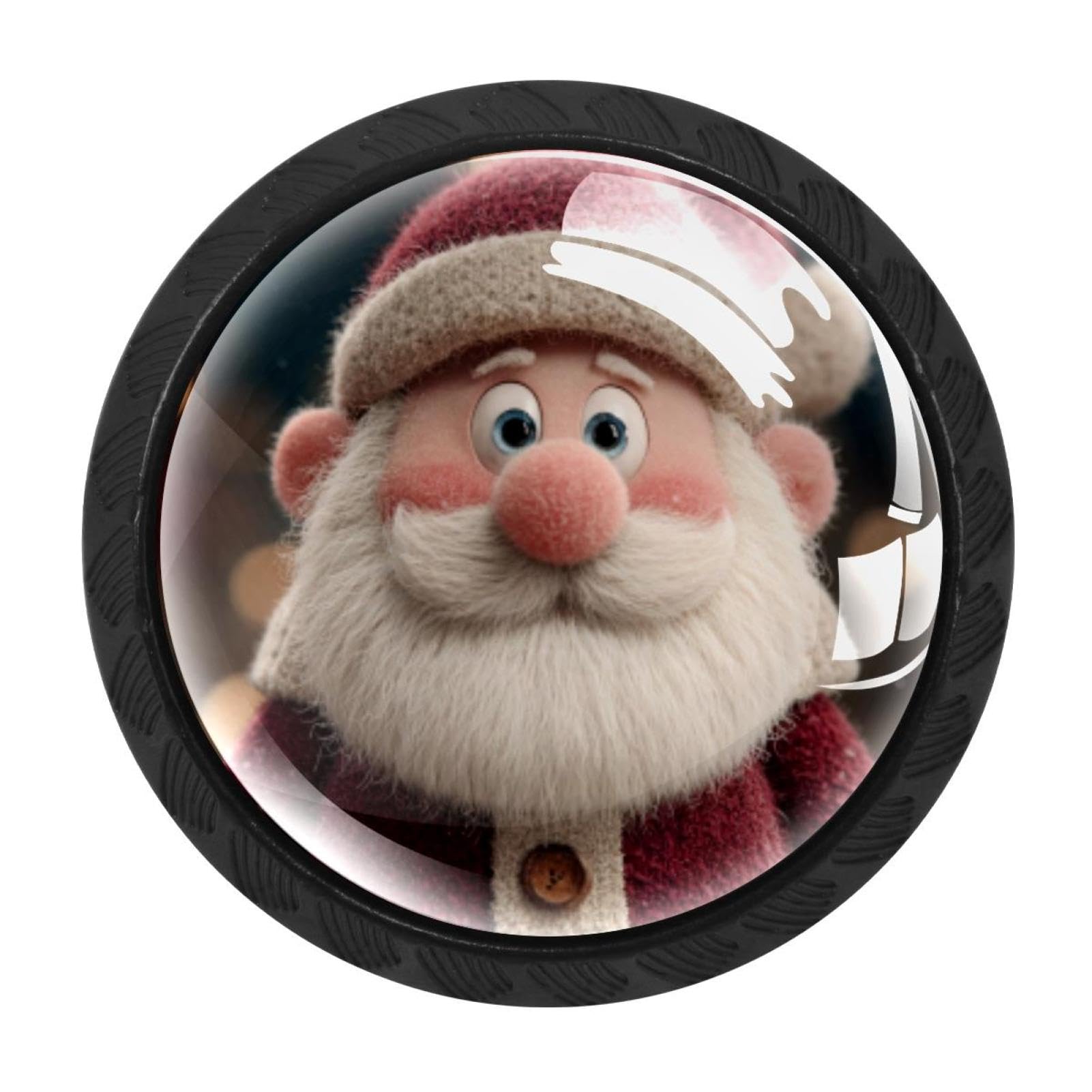 Chenzzzz Multicolored 17 Cute Santa Claus (2) Drawer Knobs 4 Pack Crystal Dresser Knobs 35Mm Glass Cabinet Knobs For Home Office Bathroom