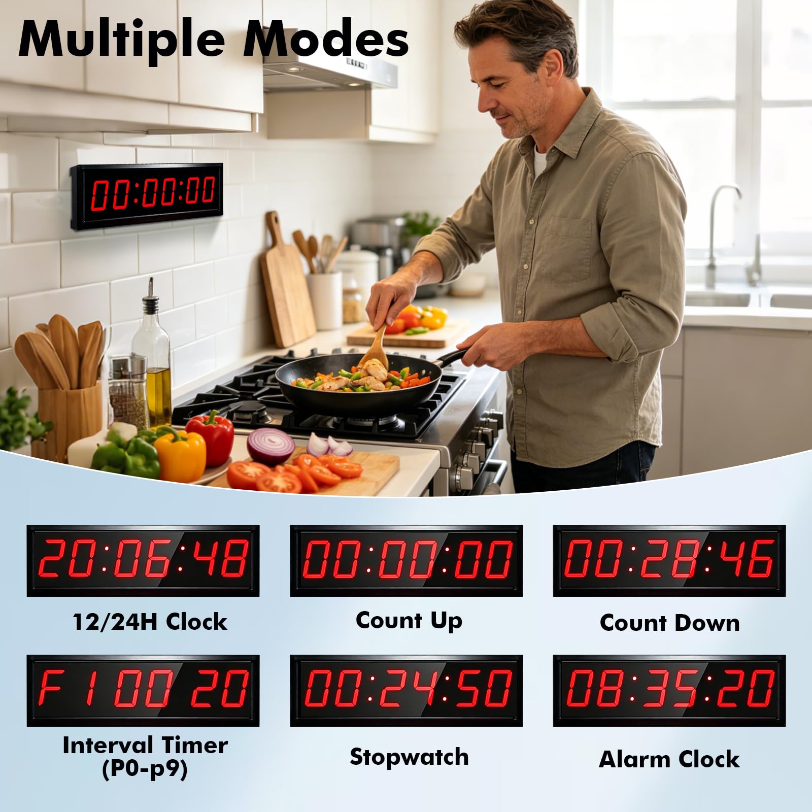 Timer per conto alla rovescia, timer da palestra da 5,8 cm, conto alla