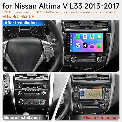 Vista 2 de ASURE Radio estéreo de coche de 9 pulgadas para Nissan Altima V L33 2013-2017 Navegación GPS Actualización, 4G+64G Android 15 con Carplay