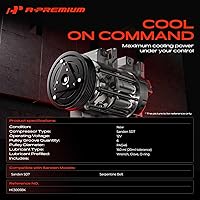 Vista 3 de A-Premium Compatible con Sanden SD-7 6PK, Compresor Universal de Aire Acondicionado con Embrague, Correa Serpentina de 6 Ranuras