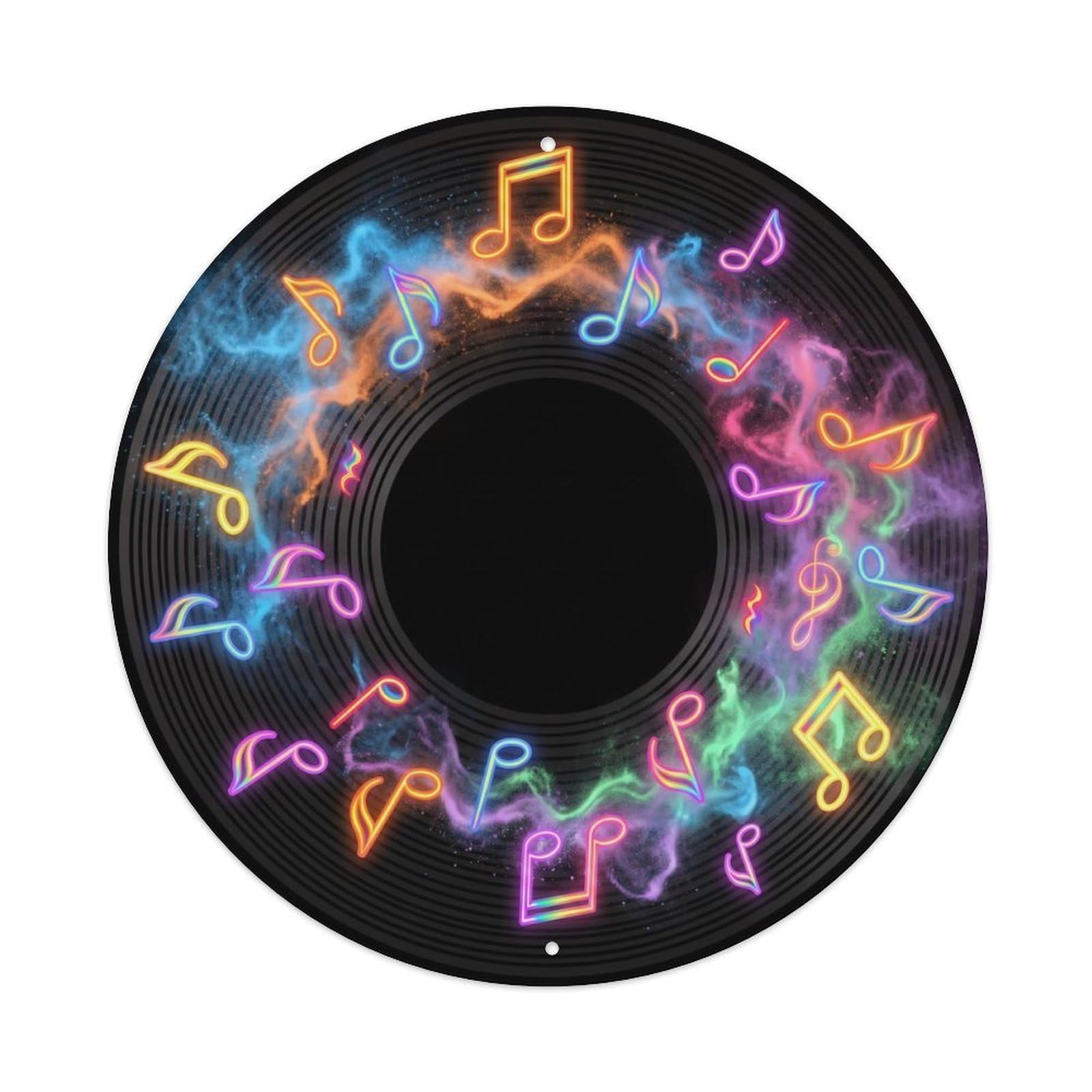 Colorful Music Vinyl Records Spread Color Mist Metal Tin Sign