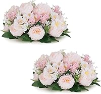 Vista 9 de Bolas de flores artificiales para centros de mesa: 2 piezas de rosas rojas para centros de mesa, arreglos florales, centro de mesa para bodas