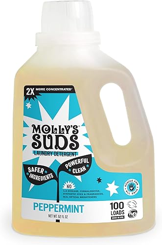 Molly's Suds Detergente líquido para ropa Jabón detergente natural para ropa para pieles sensibles 2 veces concentrado, alta eficiencia (HE)