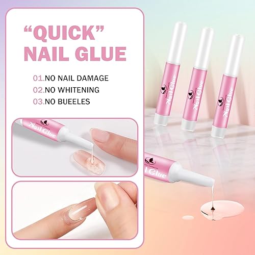 Miniatura 2 de 15 pegamento de uñas para uñas acrílicas, pegamento de punta de uñas, pegamento profesional para uñas postizas pegamento para uñas rotas, pegamento