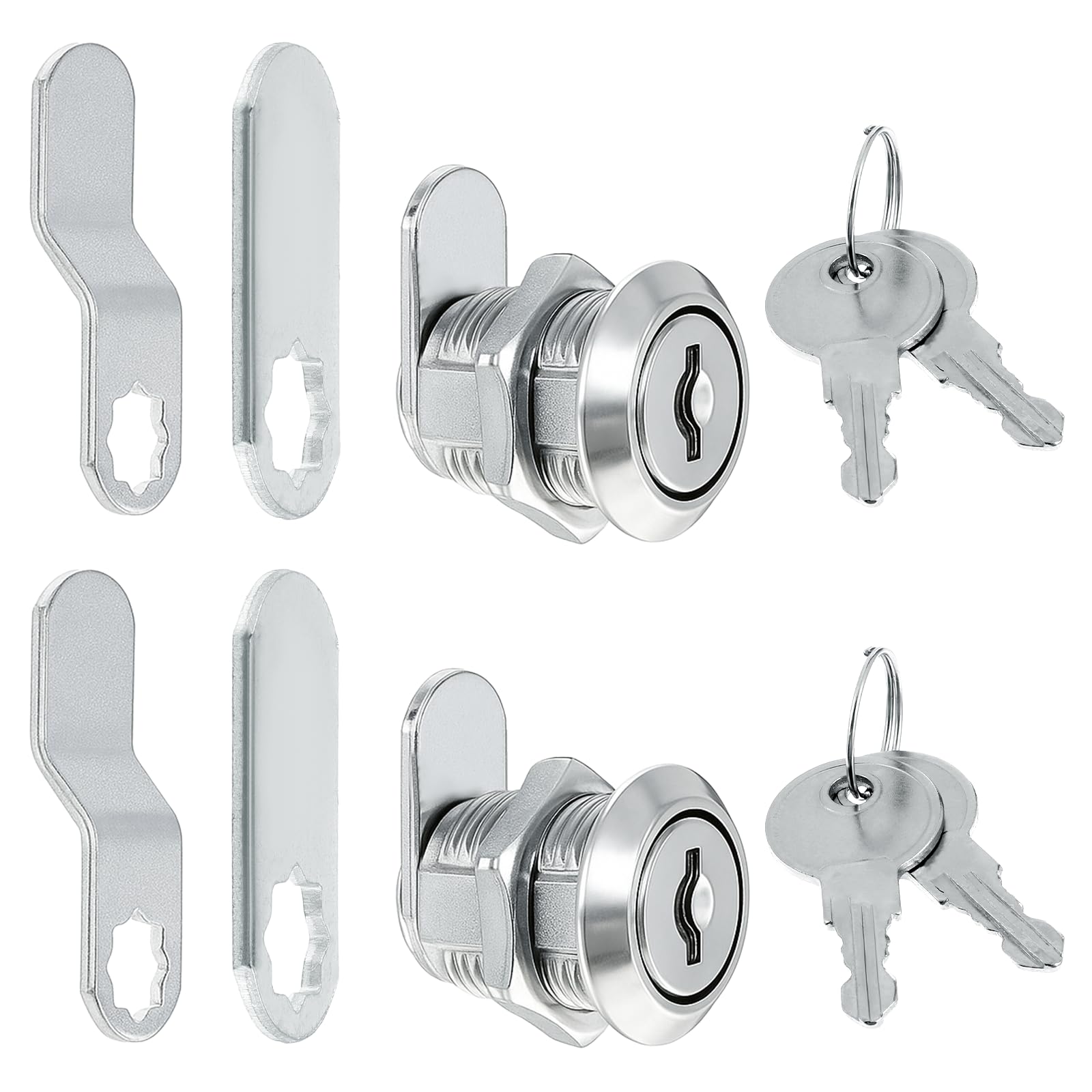 Photo 1 of 2 Pack Cabinet Locks with Keys, File Cabinet Lock Replacement 5/8" Cam Locks Keyed Alike Toolbox Lock Replacement for Drawers Mailbox Tool Box