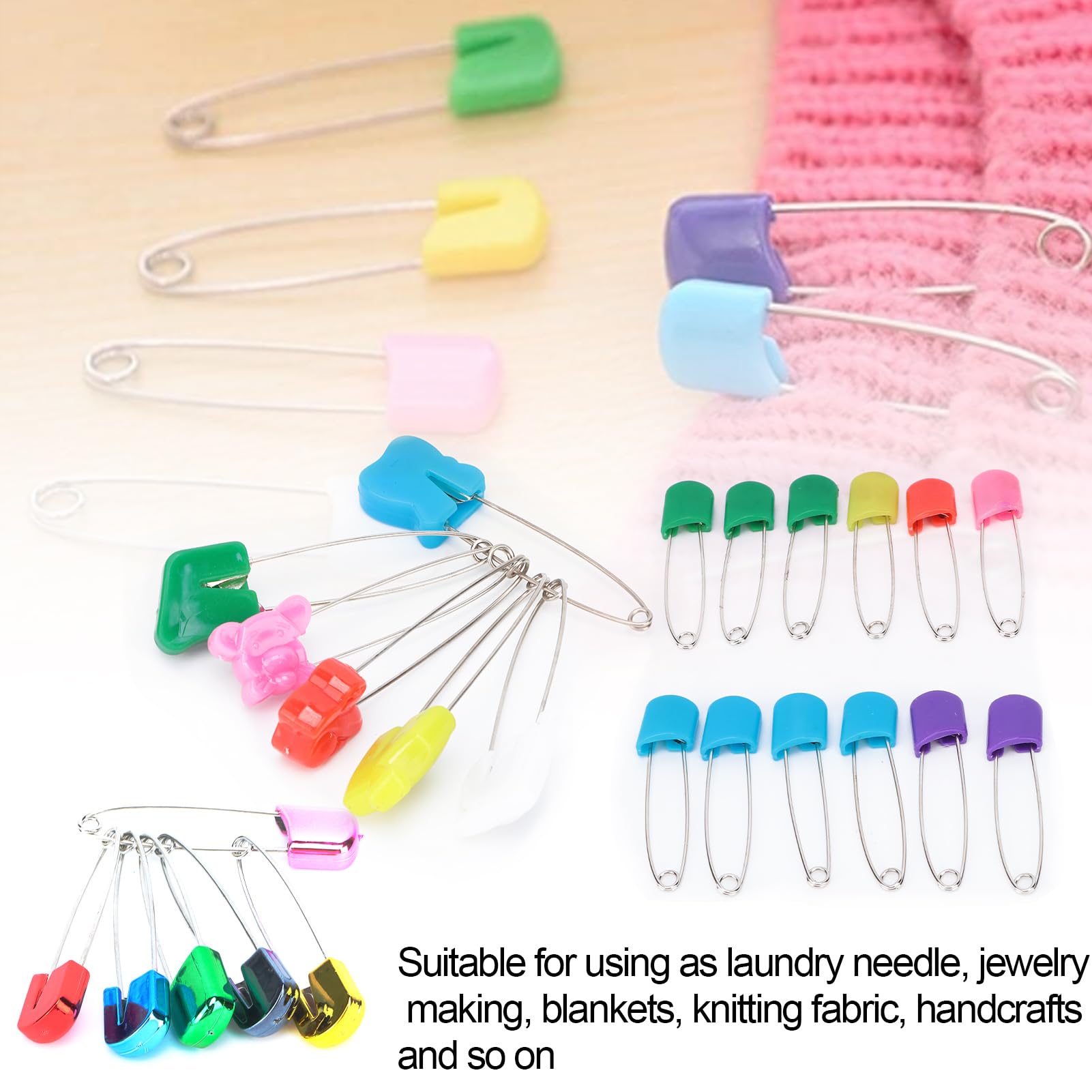 50 Spille Da Balia Per Pannolini - Acciaio Inox Con Testa In Plastica, Sicure E Resistenti