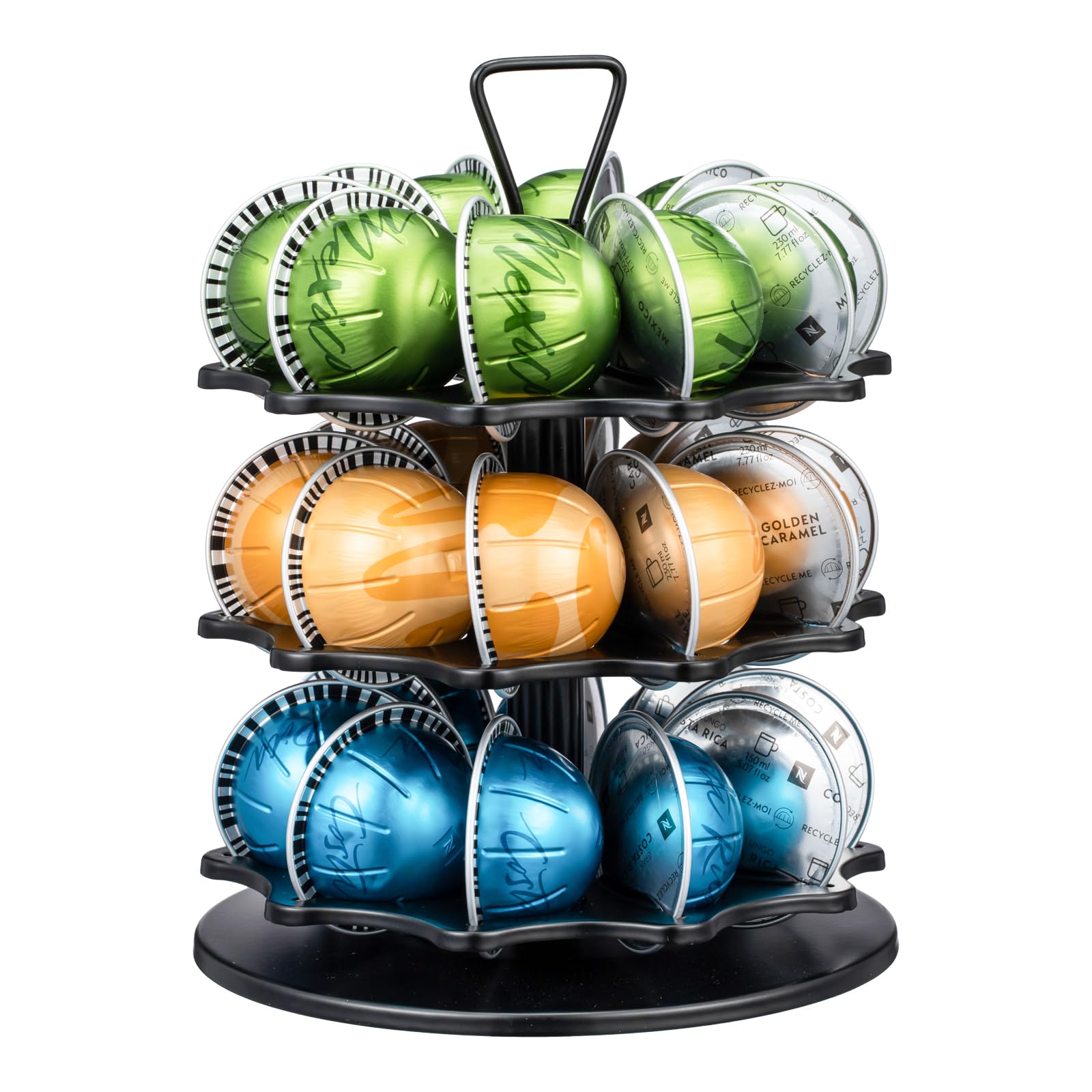 ZCDCP Coffee Pod Holder Carousel 3 Tier for Vertuo Pod Holder