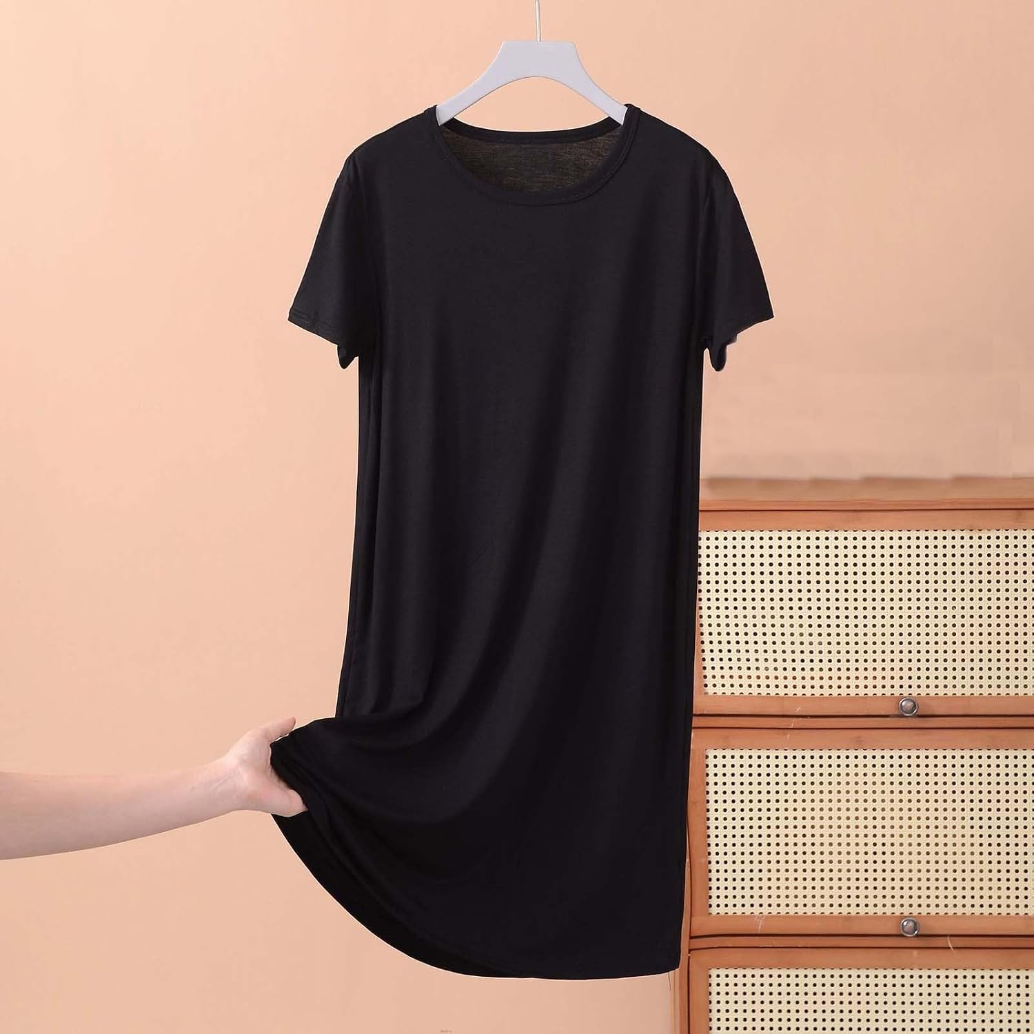 Nightgown for Women Cotton Sleepshirts Short Sleeve Nightshirt Plus Size Night Gown Sleepdress Soft Comfy Nightdress
