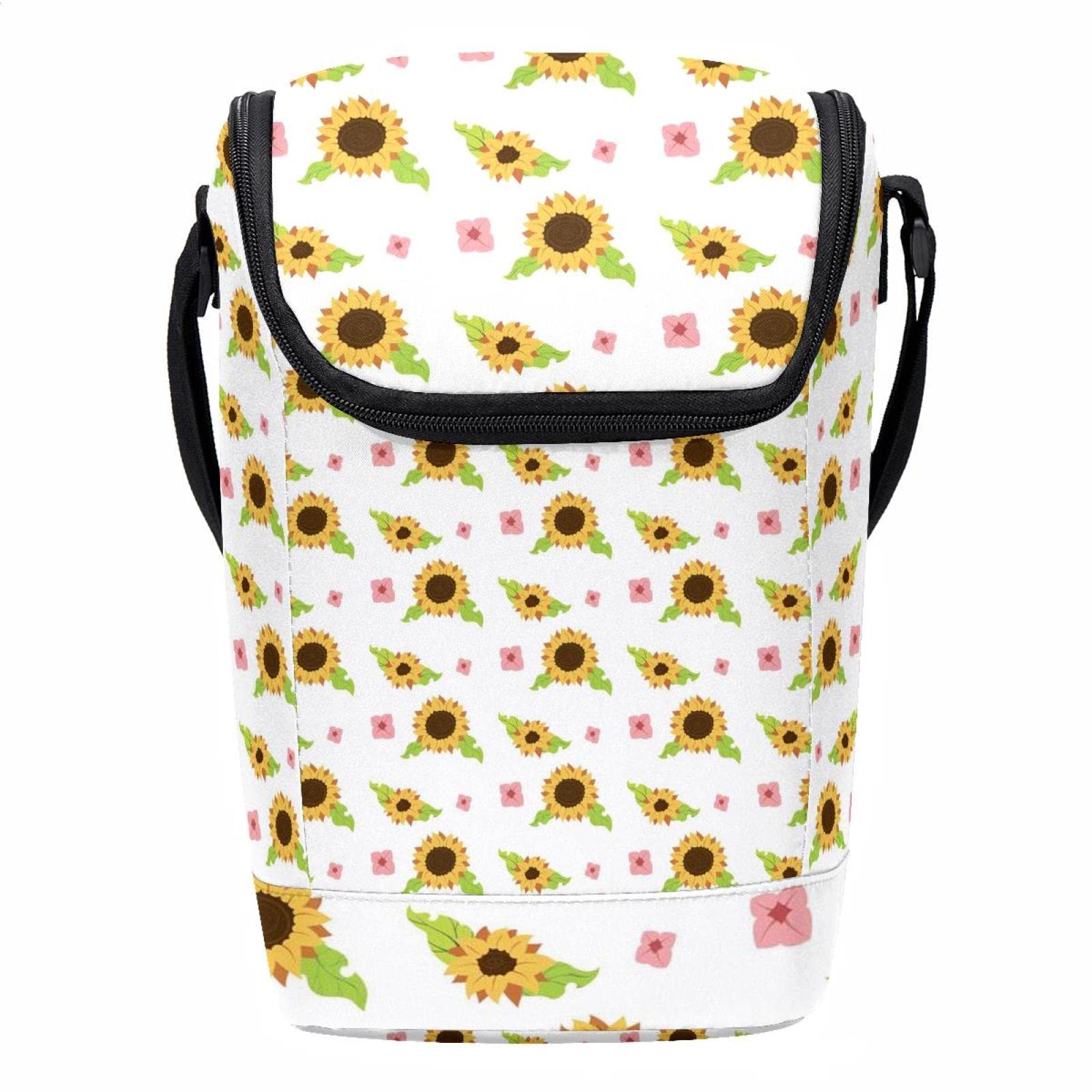 Bolsa de almuerzo con patrón floral rosa térmica unisex