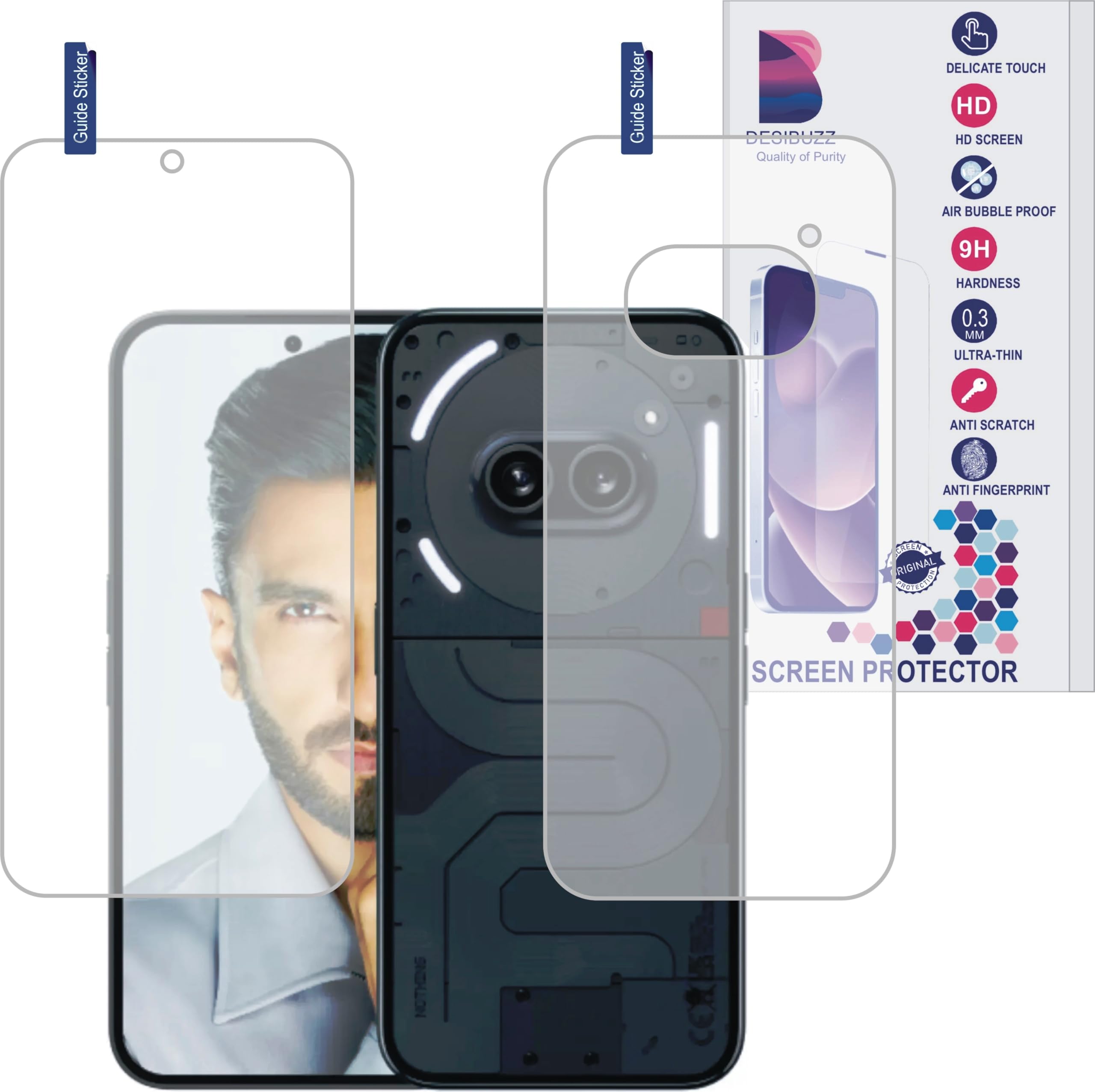 Nothing Phone (2a) 5G,Phone (2a) Front And Back Screen Protector (9H Flexible Not A Tempered Glass) (B0D2256CHB) Amazon Price History, Amazon Price Tracker